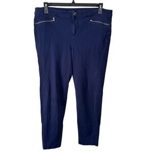 Lauren Ralph Lauren Blue Skinny Zippered Pocket Classic Pants Size 16W